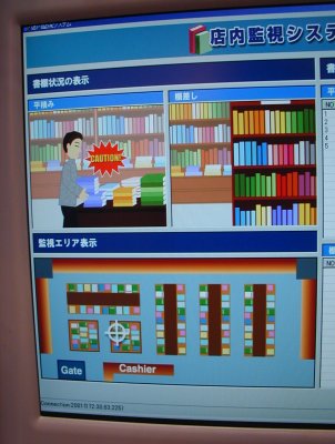 圖3：一旦將大量圖書(shū)由書(shū)架上拿走，就會(huì)因存在偷書(shū)的可能性而發(fā)出警告